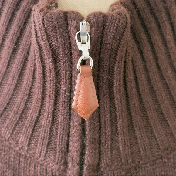 Vintage Made in Italy Brown Cashmere 1/4 Zip - Picture 3 of 9